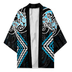 Blue Aotearoa Tukutuku Manawa Tapu Kimono Ta Moko Toi Maori - Aussie Hoodie