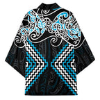 Blue Aotearoa Tukutuku Manawa Tapu Kimono Ta Moko Toi Maori - Aussie Hoodie