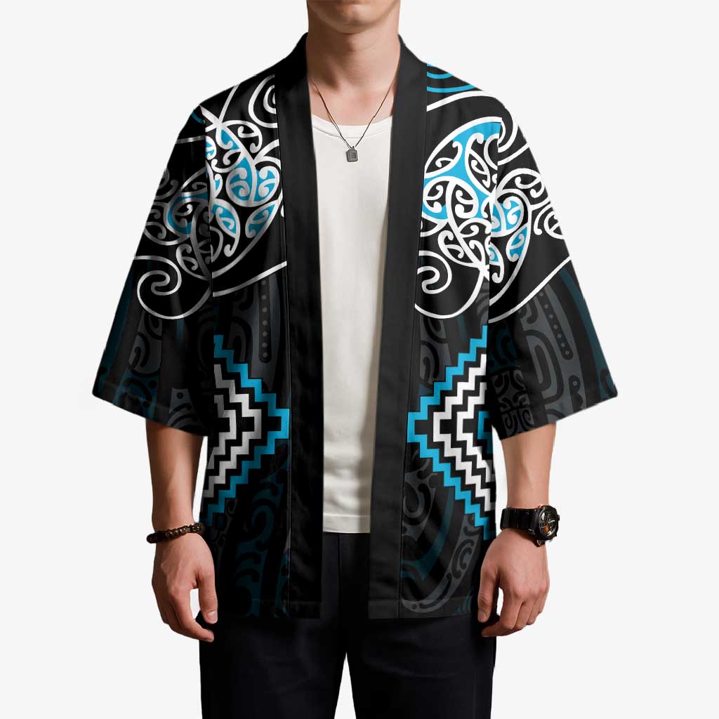 Blue Aotearoa Tukutuku Manawa Tapu Kimono Ta Moko Toi Maori - Aussie Hoodie