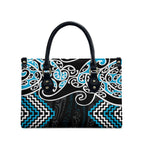 Blue Aotearoa Tukutuku Manawa Tapu Leather Bag Ta Moko Toi Maori - Aussie Hoodie