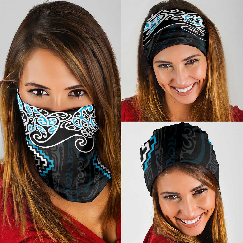 Blue Aotearoa Tukutuku Manawa Tapu Neck Gaiter Ta Moko Toi Maori - Aussie Hoodie