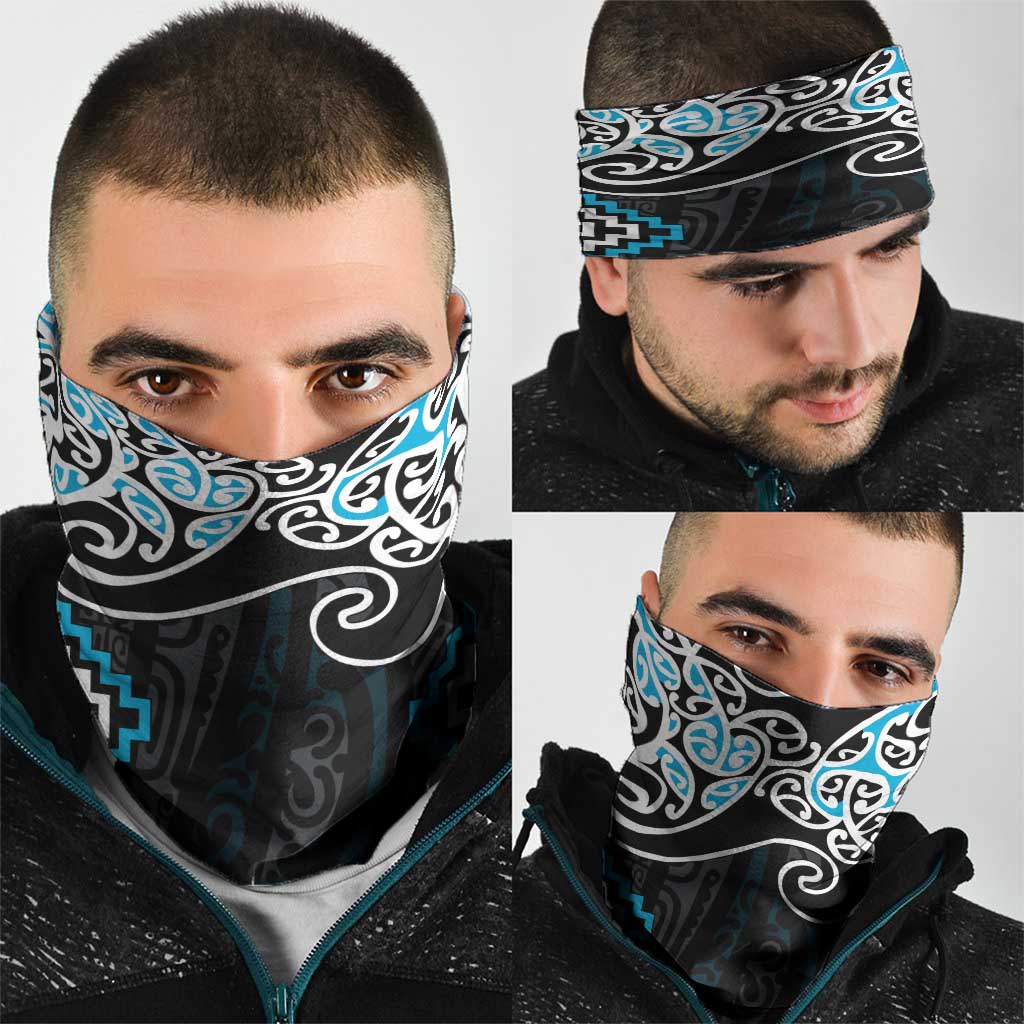 Blue Aotearoa Tukutuku Manawa Tapu Neck Gaiter Ta Moko Toi Maori - Aussie Hoodie