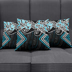 Blue Aotearoa Tukutuku Manawa Tapu Pillow Cover Ta Moko Toi Maori - Aussie Hoodie