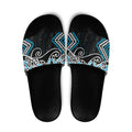 Blue Aotearoa Tukutuku Manawa Tapu Slide Sandals Ta Moko Toi Maori - Aussie Hoodie