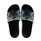 Blue Aotearoa Tukutuku Manawa Tapu Slide Sandals Ta Moko Toi Maori - Aussie Hoodie