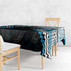 Blue Aotearoa Tukutuku Manawa Tapu Tablecloth Ta Moko Toi Maori