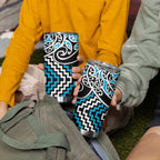 Blue Aotearoa Tukutuku Manawa Tapu Tumbler Cup Ta Moko Toi Maori