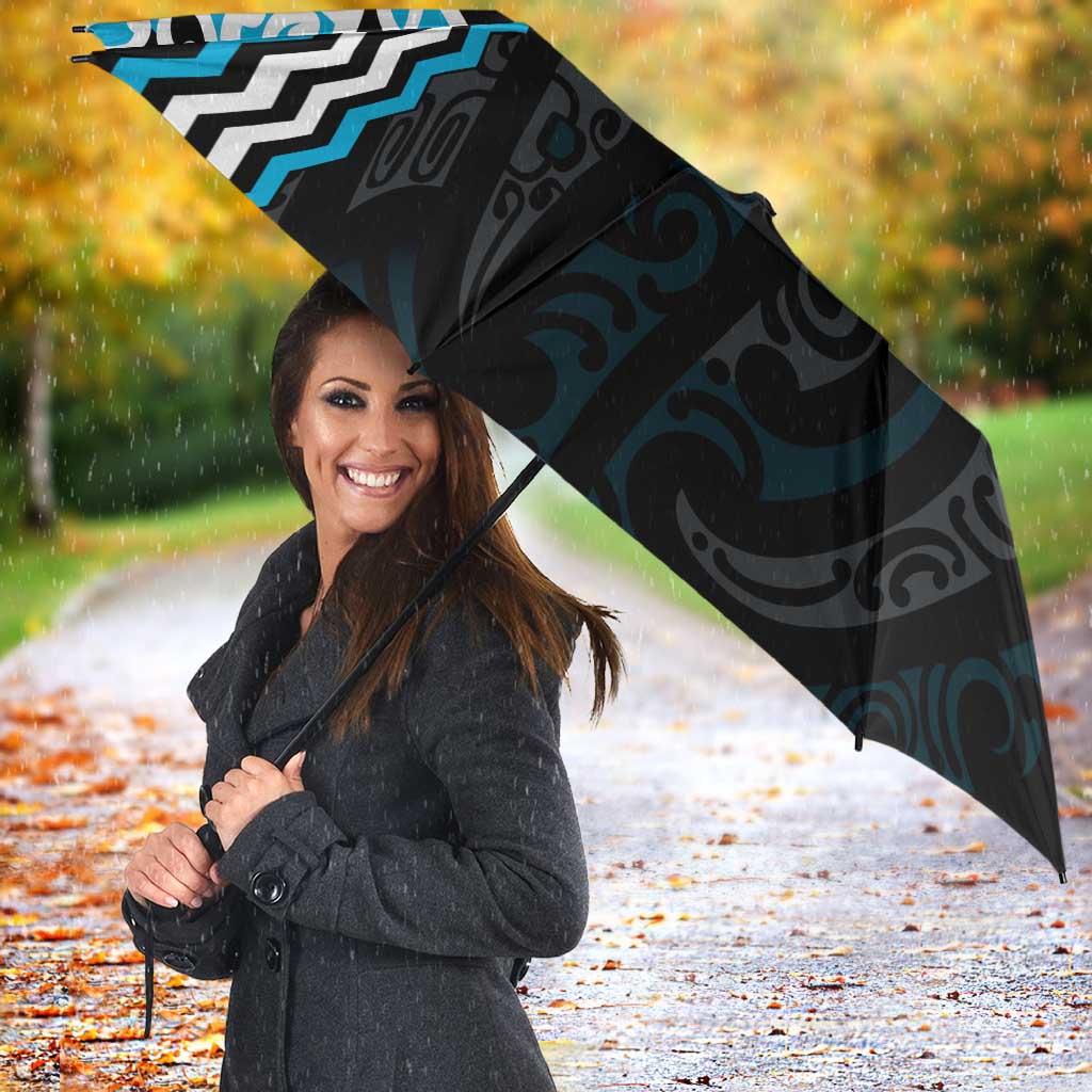 Blue Aotearoa Tukutuku Manawa Tapu Umbrella Ta Moko Toi Maori - Aussie Hoodie