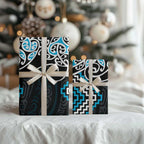Blue Aotearoa Tukutuku Manawa Tapu Wrapping Paper Ta Moko Toi Maori - Aussie Hoodie
