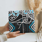 Blue Aotearoa Tukutuku Manawa Tapu Wrapping Paper Ta Moko Toi Maori - Aussie Hoodie
