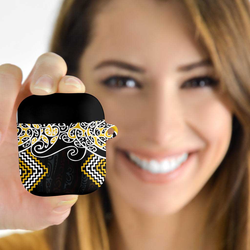 Gold Aotearoa Tukutuku Manawa Tapu AirPods Case Ta Moko Toi Maori - Aussie Hoodie