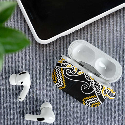 Gold Aotearoa Tukutuku Manawa Tapu AirPods Case Ta Moko Toi Maori - Aussie Hoodie