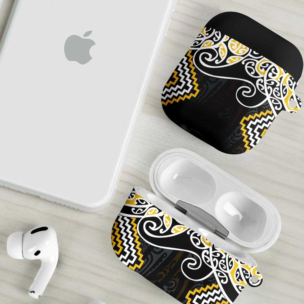 Gold Aotearoa Tukutuku Manawa Tapu AirPods Case Ta Moko Toi Maori - Aussie Hoodie