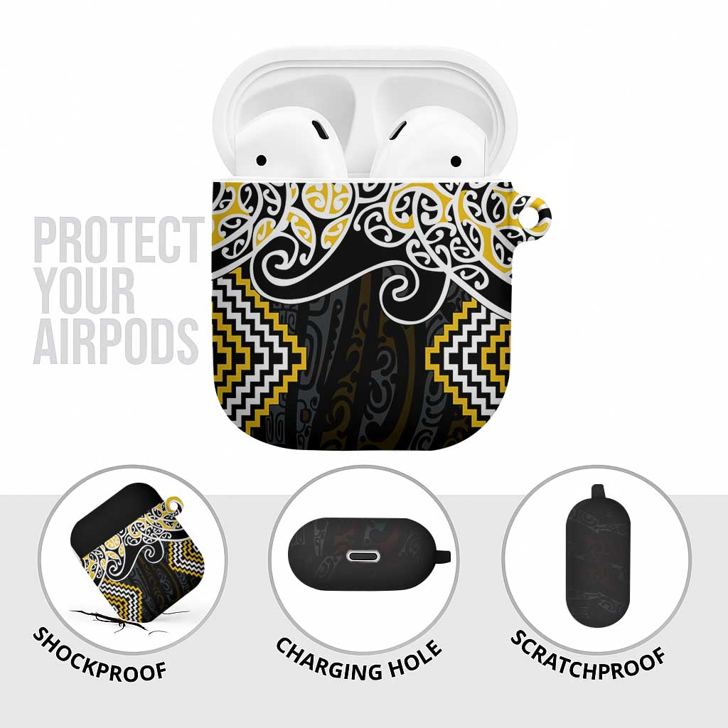 Gold Aotearoa Tukutuku Manawa Tapu AirPods Case Ta Moko Toi Maori - Aussie Hoodie