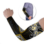Gold Aotearoa Tukutuku Manawa Tapu Arm Sleeves Ta Moko Toi Maori - Aussie Hoodie