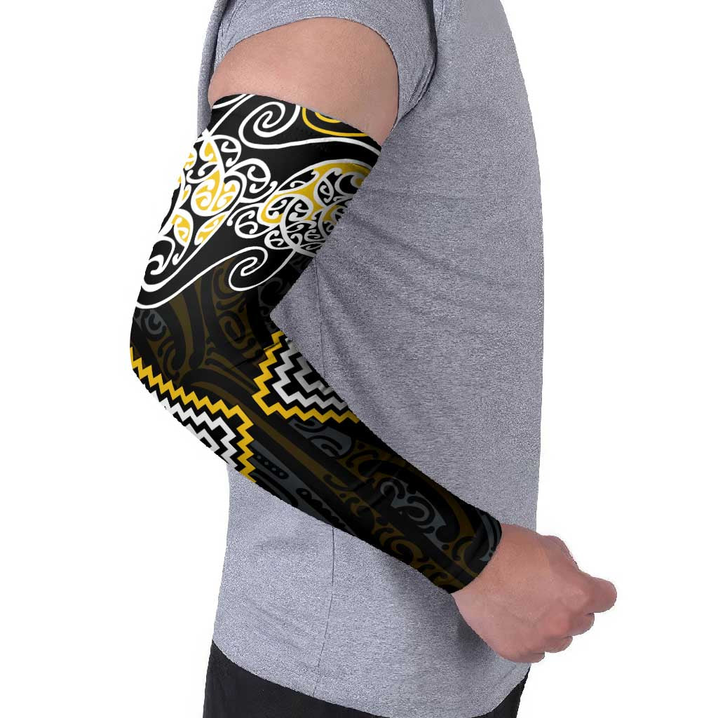 Gold Aotearoa Tukutuku Manawa Tapu Arm Sleeves Ta Moko Toi Maori - Aussie Hoodie