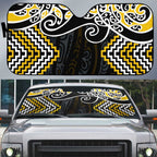 Gold Aotearoa Tukutuku Manawa Tapu Auto Sun Shade Ta Moko Toi Maori - Aussie Hoodie