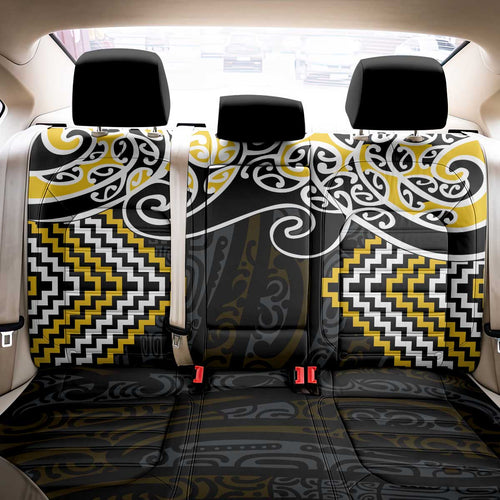 Gold Aotearoa Tukutuku Manawa Tapu Back Car Seat Cover Ta Moko Toi Maori