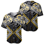 Gold Aotearoa Tukutuku Manawa Tapu Baseball Jersey Ta Moko Toi Maori