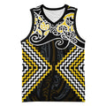 Gold Aotearoa Tukutuku Manawa Tapu Basketball Jersey Ta Moko Toi Maori - Aussie Hoodie