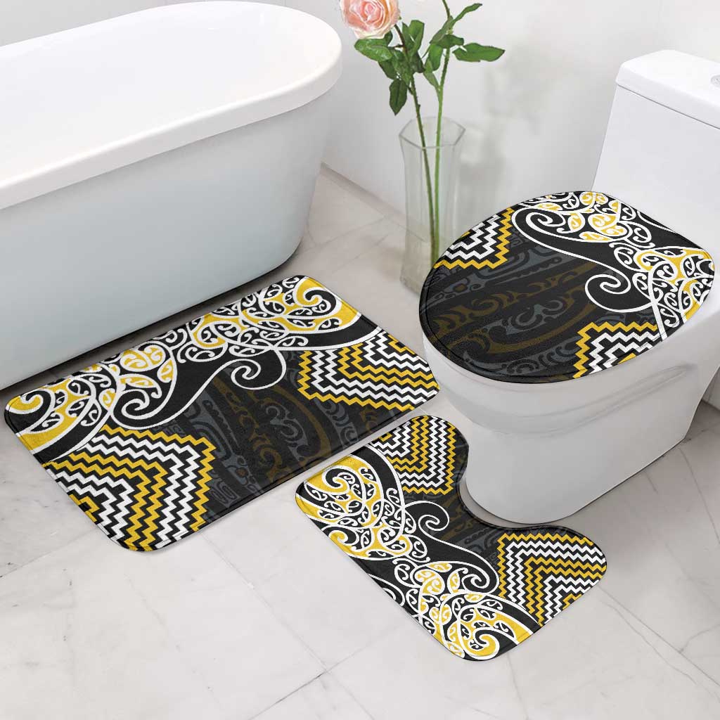 Gold Aotearoa Tukutuku Manawa Tapu Bathroom Set Ta Moko Toi Maori - Aussie Hoodie