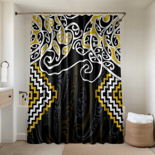 Gold Aotearoa Tukutuku Manawa Tapu Bathroom Set Ta Moko Toi Maori - Aussie Hoodie