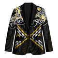 Gold Aotearoa Tukutuku Manawa Tapu Blazer Ta Moko Toi Maori - Aussie Hoodie