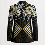Gold Aotearoa Tukutuku Manawa Tapu Blazer Ta Moko Toi Maori - Aussie Hoodie