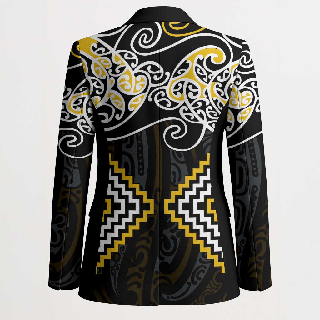 Gold Aotearoa Tukutuku Manawa Tapu Blazer Ta Moko Toi Maori - Aussie Hoodie