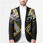 Gold Aotearoa Tukutuku Manawa Tapu Blazer Ta Moko Toi Maori - Aussie Hoodie