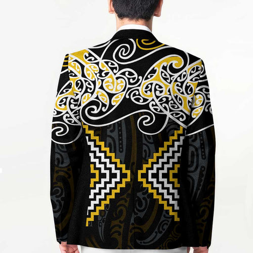 Gold Aotearoa Tukutuku Manawa Tapu Blazer Ta Moko Toi Maori - Aussie Hoodie