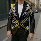 Gold Aotearoa Tukutuku Manawa Tapu Blazer Ta Moko Toi Maori - Aussie Hoodie