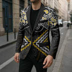 Gold Aotearoa Tukutuku Manawa Tapu Blazer Ta Moko Toi Maori - Aussie Hoodie