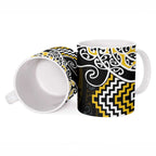 Gold Aotearoa Tukutuku Manawa Tapu Ceramic Mug Ta Moko Toi Maori - Aussie Hoodie
