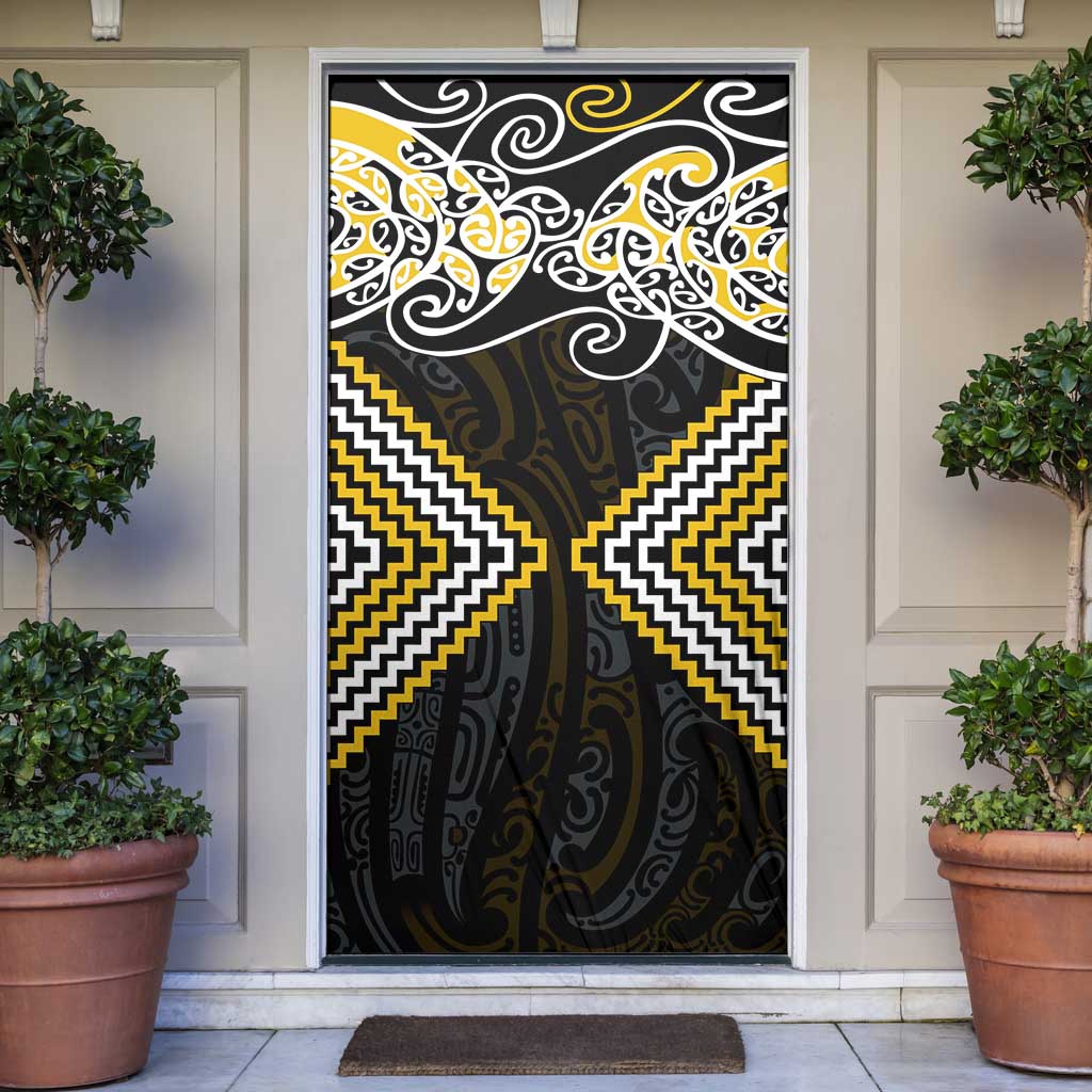 Gold Aotearoa Tukutuku Manawa Tapu Door Cover Ta Moko Toi Maori - Aussie Hoodie