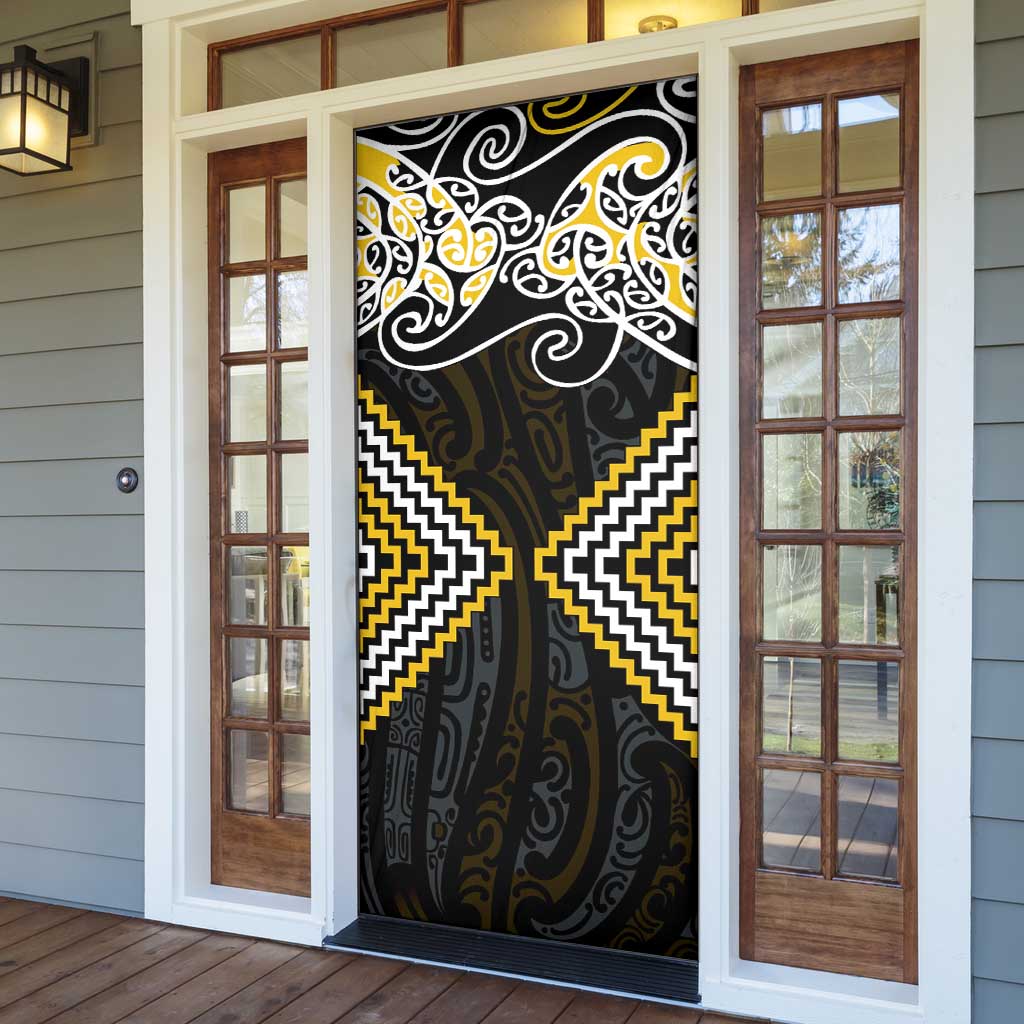 Gold Aotearoa Tukutuku Manawa Tapu Door Cover Ta Moko Toi Maori - Aussie Hoodie