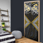 Gold Aotearoa Tukutuku Manawa Tapu Door Cover Ta Moko Toi Maori - Aussie Hoodie