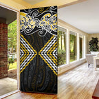 Gold Aotearoa Tukutuku Manawa Tapu Door Cover Ta Moko Toi Maori - Aussie Hoodie