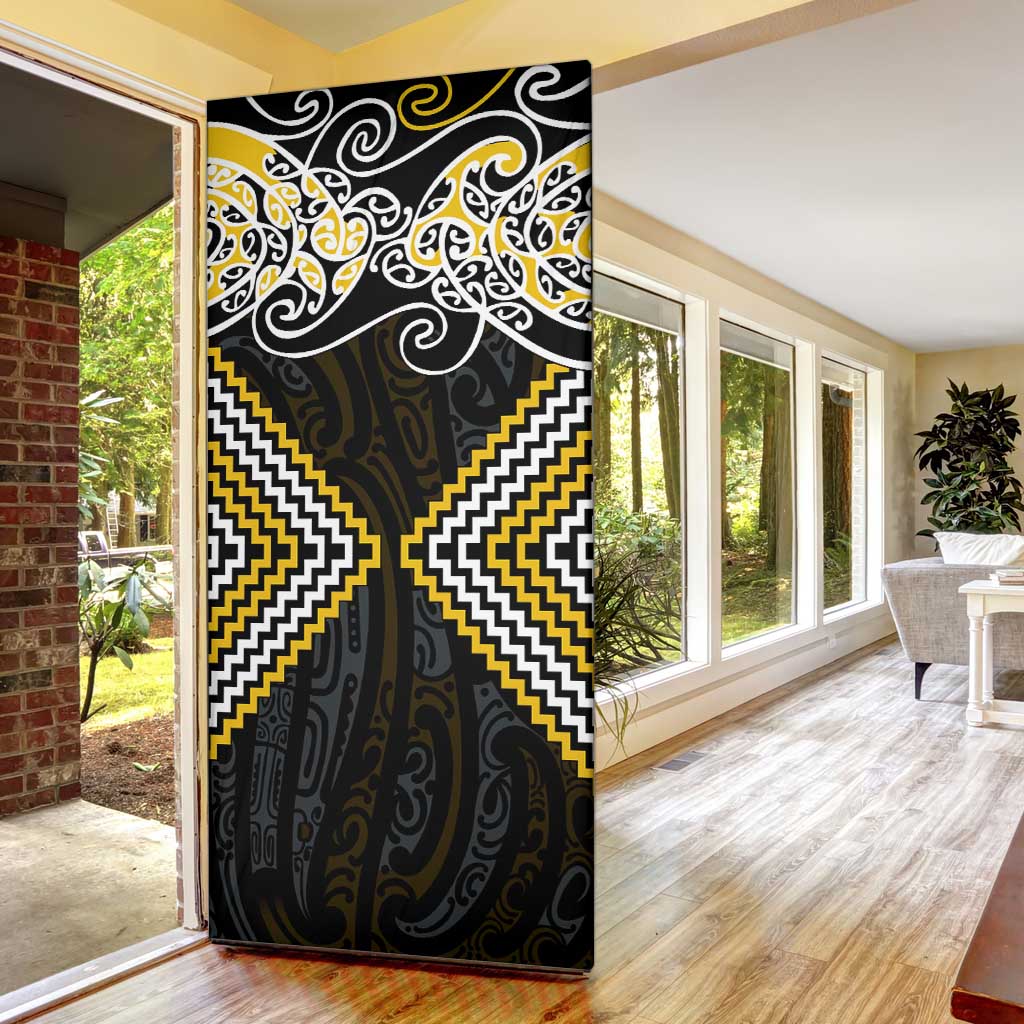 Gold Aotearoa Tukutuku Manawa Tapu Door Cover Ta Moko Toi Maori - Aussie Hoodie