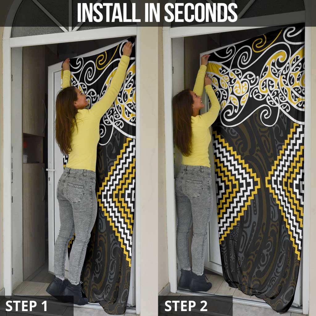 Gold Aotearoa Tukutuku Manawa Tapu Door Cover Ta Moko Toi Maori - Aussie Hoodie