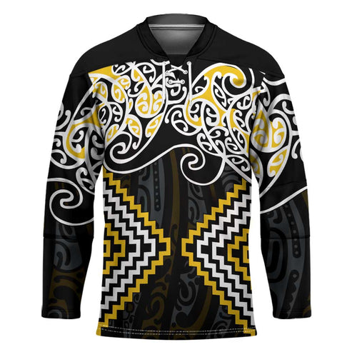 Gold Aotearoa Tukutuku Manawa Tapu Hockey Jersey Ta Moko Toi Maori - Aussie Hoodie