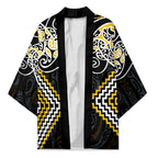 Gold Aotearoa Tukutuku Manawa Tapu Kimono Ta Moko Toi Maori - Aussie Hoodie