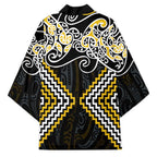 Gold Aotearoa Tukutuku Manawa Tapu Kimono Ta Moko Toi Maori - Aussie Hoodie