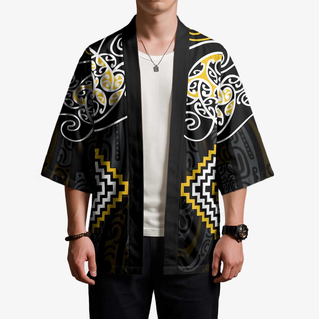 Gold Aotearoa Tukutuku Manawa Tapu Kimono Ta Moko Toi Maori - Aussie Hoodie