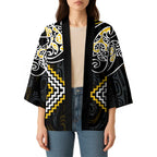 Gold Aotearoa Tukutuku Manawa Tapu Kimono Ta Moko Toi Maori - Aussie Hoodie