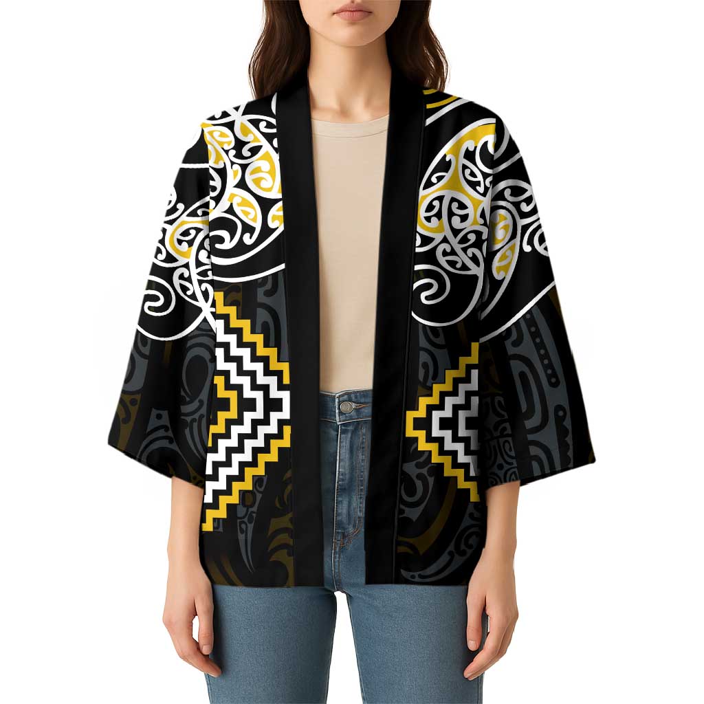 Gold Aotearoa Tukutuku Manawa Tapu Kimono Ta Moko Toi Maori - Aussie Hoodie