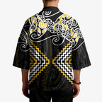 Gold Aotearoa Tukutuku Manawa Tapu Kimono Ta Moko Toi Maori - Aussie Hoodie