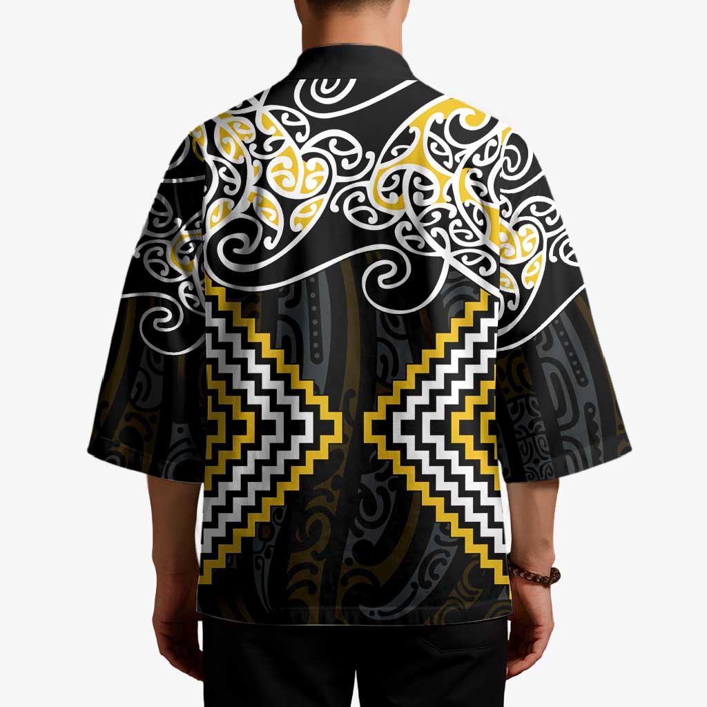 Gold Aotearoa Tukutuku Manawa Tapu Kimono Ta Moko Toi Maori - Aussie Hoodie