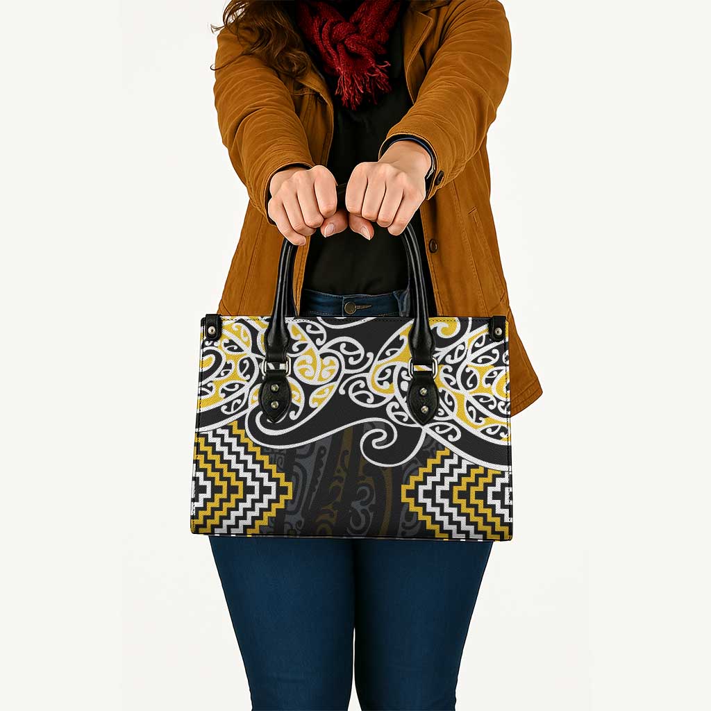 Gold Aotearoa Tukutuku Manawa Tapu Leather Bag Ta Moko Toi Maori - Aussie Hoodie