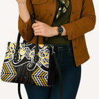 Gold Aotearoa Tukutuku Manawa Tapu Leather Bag Ta Moko Toi Maori - Aussie Hoodie